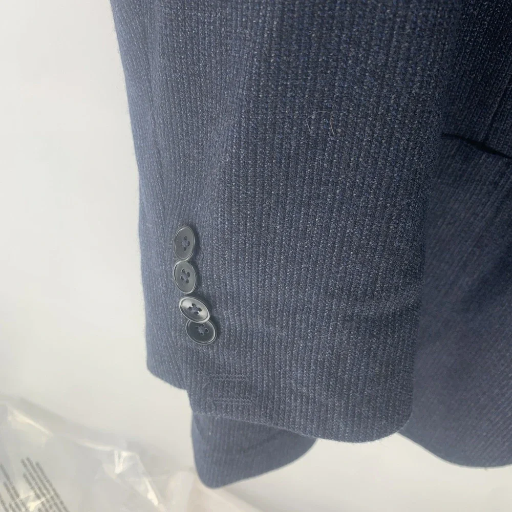Paul Betenly Jacket Men 40R Blue Blazer Lanificio Filarte Silk Cashmere Wool